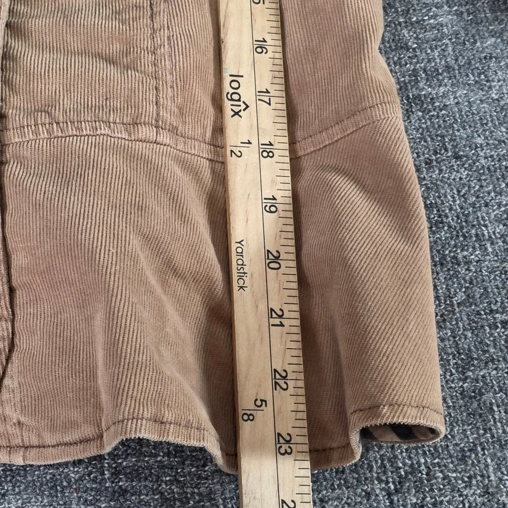 Anthropologie Pilcro Brown Corduroy Blazer Peplum Jacket Striped Cuffs Size 6
